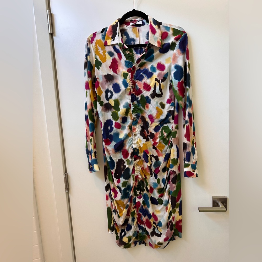 Silk ruched AREA dress